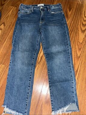 Dear John Jeans Womens 27 Skinny Ankle Frayed Hem Distressed Stretch Denim